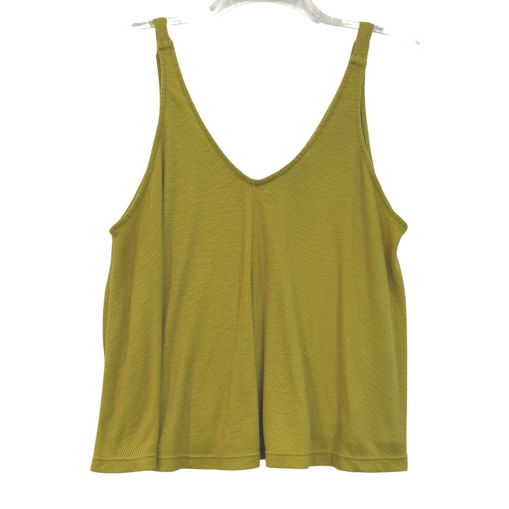 Intimately Free People Ribbed V Neck Tank Top Chartreuse Green Size XS